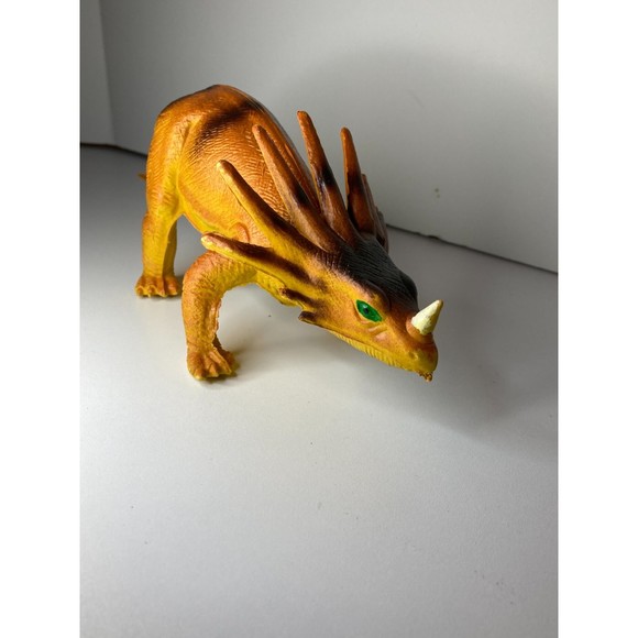 Vintage Imperial Dinosaur Toy Styracosaurus Figure 10.5" 1985 Rubber Dino - Picture 2 of 8